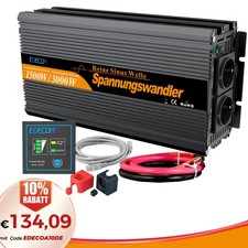 EDECOA Reiner Sinus Spannungswandler 12V 230V Wechselrichter 1500 3000 Watt V2.0