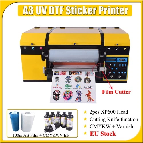 🔥A3 UV DTF Sticker Printer Double XP600 Head Transfer Sticker Printing AB Film