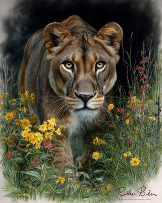 #ad 8x10 Cougar Walking Forest Illustration 437197511 $6.95