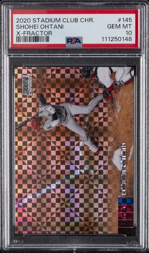 2020 STADIUM CLUB CHROME X-FRACTOR #145 SHOHEI OHTANI PSA 10
