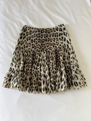 Blumarine Leopard Silk Skirt I40