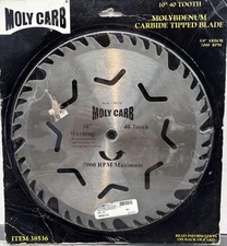 Moly Carb, Molybdenum Carbide Tipped Circular  Saw Blade 10" 40Tooth, 38536 {ZZ}