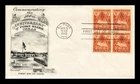 DR JIM STAMPS US COVER FORT BLISS CENTENNIAL FDC BLOCK OF 4 FLEETWOOD