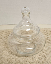 Small Clear Glass Jar With Lid Jewelry Candy Storage EX AUCT 13961