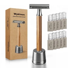 Double Edge Safety Razor: Premium Metal Single Blade Face Razor for Men & Women,