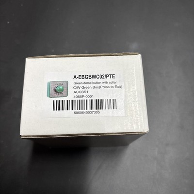 Grüner Kuppelknopf mit Kragen C/W grüne Box (zum Ausgang drücken) ACCBS1