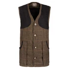 JACK PYKE Men’s Shooting Vest – Brown Tweed Waistcoat with Reinforced Shoulder