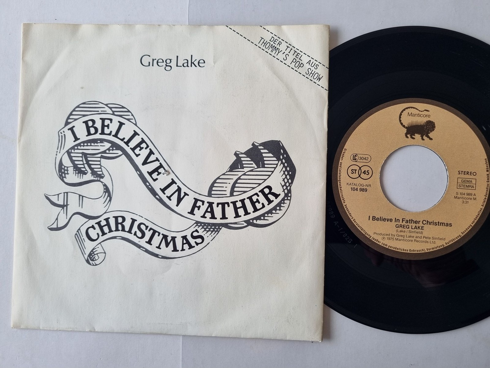 Greg Lake - I Believe In Father Christmas 7'' Vinyl/ Emerson, Lake & Palmer