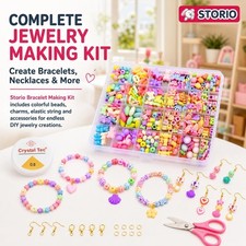 Bracelet Making Kit for Girls, DIY Jewelry Making Kit with Beads, Charms,Elastic
