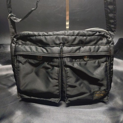 #ad PORTER Yoshida Tanker 2Layer Shoulder CrossbodyBag Black Made in Japan Authentic $190.00