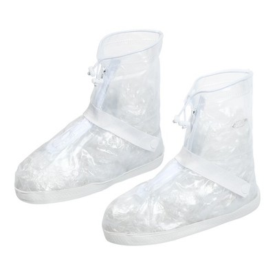 1Pair Rain Shoe Covers Unisex Reusable Transparent White L