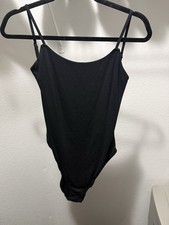 Calvin Klein Women  s Ribbed Bodysuit Black Size Large New with Tags