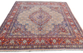 Amazing Hand Knotted Vintage Tribal Moud Wool Area Rug 6.6 x 6.5 Ft