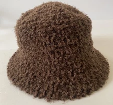 Cejon ~ Brown Nubby Shaggy Sparkle Bucket Hat ~ One Size ~ Festival Y2K ~ Womens