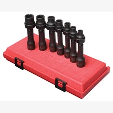 Sunex 2696 1/2" Dr. 12 Pt. 7 Pc. SAE Driveline Limited Clearance Impact Sockets