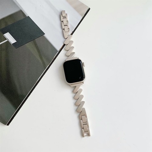 Wavy Matt Stainless Steel Strap Metal Band For Apple Watch Ultra/8/7/SE/6/5/4/3 - Zdjęcie 12 z 19