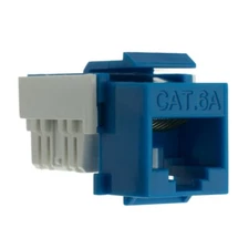 Slimline Cat6a Keystone Jack, Blue, RJ45 Female to 110 Punch Down - 33X6-120BL