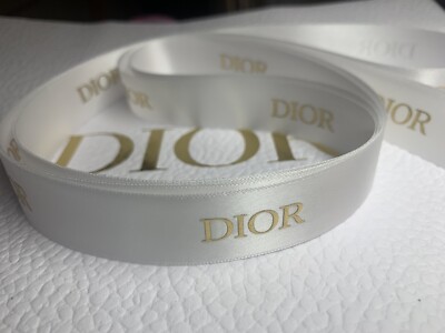 Dior White and Gold Ribbon Authentic Christian Dior Ribbon White With Gold Lettering 63  main image 2