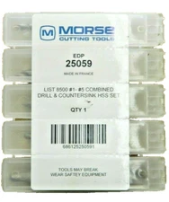 Center Drill 5 Piece SET Combined Countersink HSS #1 #2 #3 #4 #5