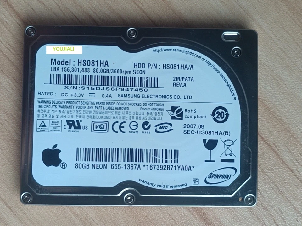 FOR Samsung HS081HA REV.A 80GB 1.8" ZIF Hard Drive HDD 80gb iPod Classic 6/7th - Image 3 of 4