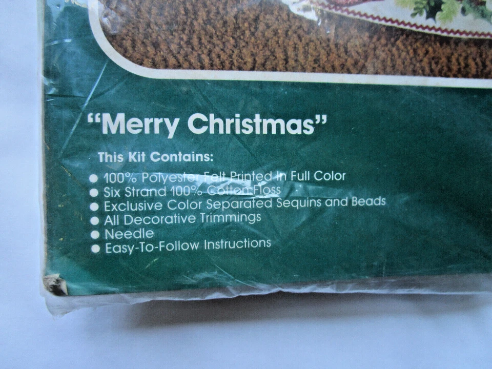 Bucilla “Merry Christmas” Jeweled Felt Tree Skirt Kit with Set of 8 Ornaments - Image 3 of 4