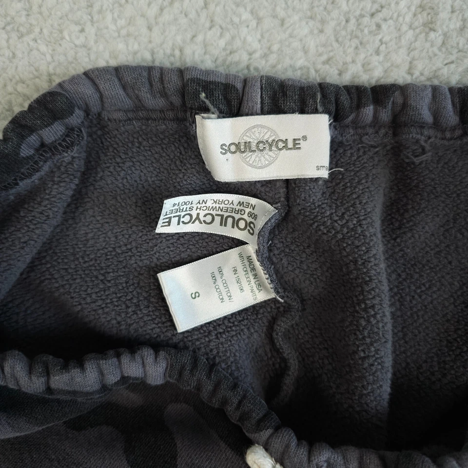 Soulcycle Sweatpants Womens Small Gray Black Camo Jogger Pull On Cropped Adult - Image 3 of 4
