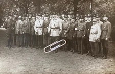 ORIGINAL ! RARE ! POST-WWI GERMAN FREIKORPS WEREWOLF  w/FLAG PHOTO POSTCARD RPPC