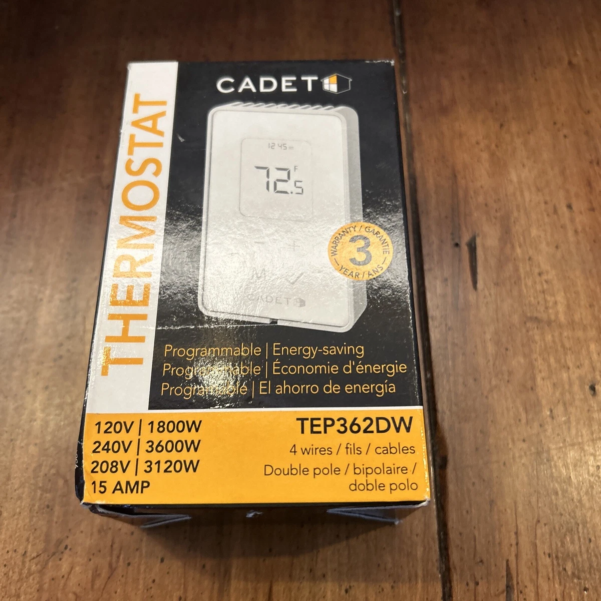 Cadet Programmable Electronic Thermostat - White, TEP362DW 15 AMP  27418082046 | eBay