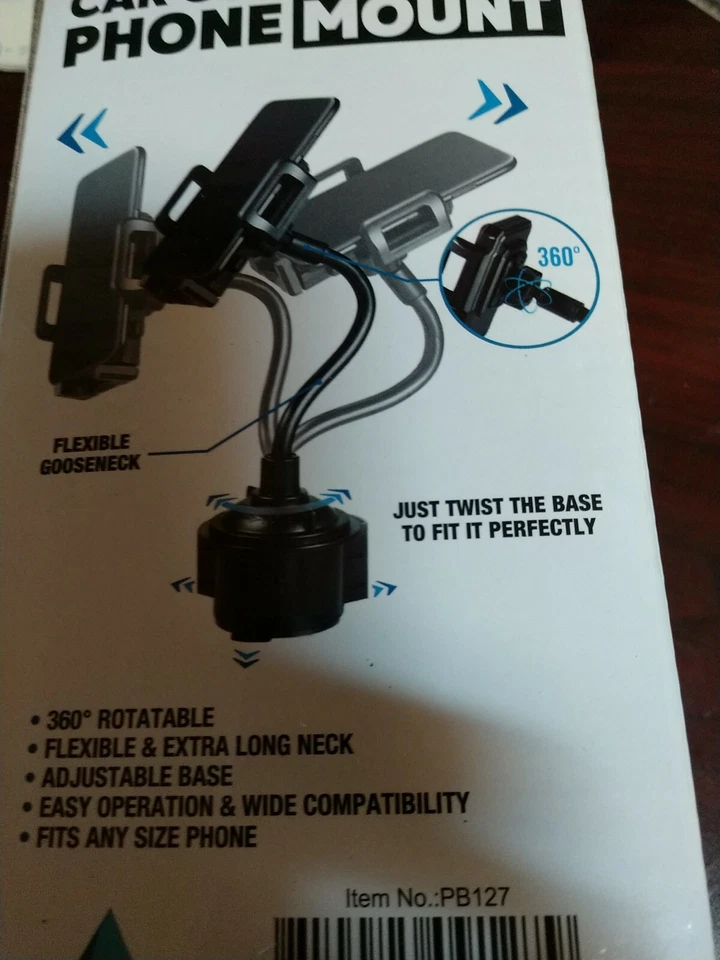 Universal Car Cup Drink Holder Stand Cradle Adjustable 360 Cell Phone (2-FD-68) - Image 3 of 4