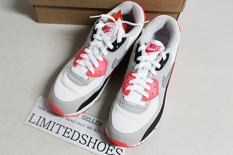 2008 Nike Air Max 90 White Infrared Cement Grey Black 333806  display picture 2
