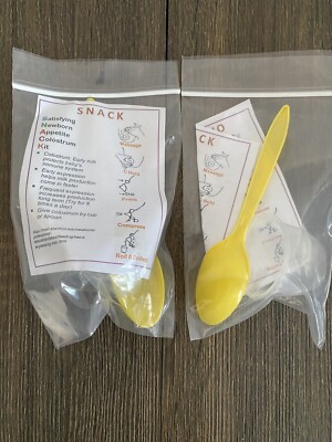 Newborn Squeeze Spoons for Squeeze Snack  Kit Gold Milk Breastfeeding New Sealed