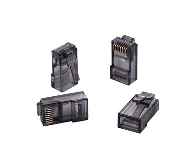 Gray RJ45 Network Cable End Pass Thru EZ Modular Plugs for Cat6 UTP Cable LOT