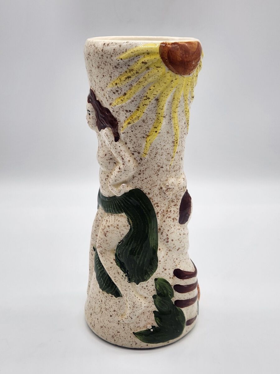 Vtg Original 1963 Trader Vic's 8-1/2” Tiki Mug Vase Speckled Vtg Original 1963 Trader Vic's 8-1/2” Tiki Mug Vase Speckled