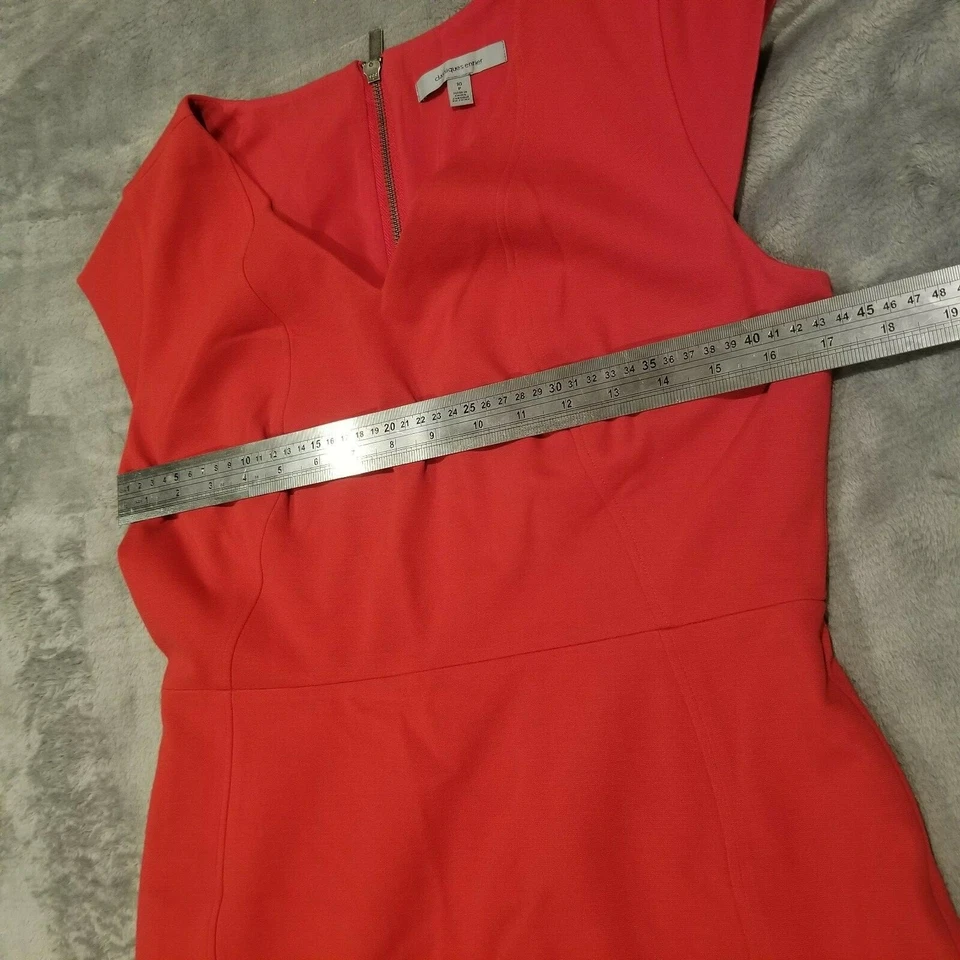 Classiques Entier Womens 10P Cap Sleeve Career Sheath Dress Stretch Lined Red - Image 3 of 4