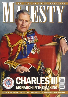 UK Majesty Magazine, King Charles, Queen Elizabeth II, Prince Louis, April 2023