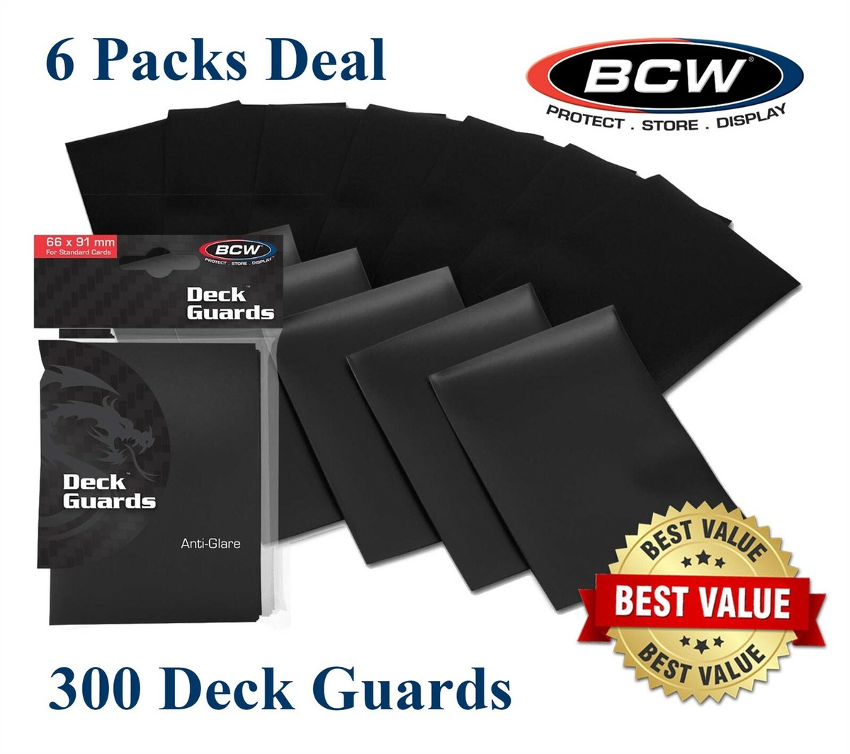 300 Matte Black MTG BCW Deck Guards CCG Pokemon Gaming Card Sleeves 6 New  Packs 722626005244| eBay