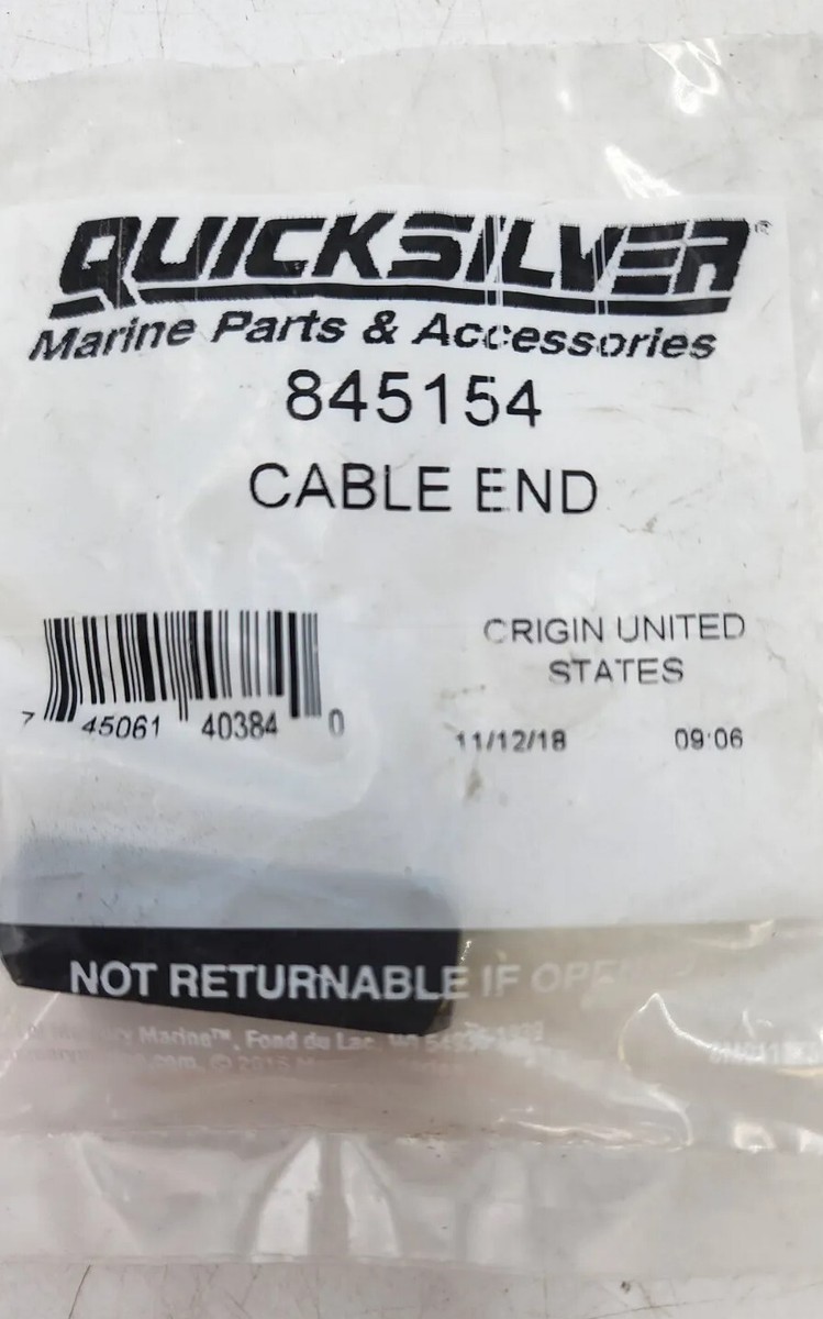 Mercury Quicksilver Mercruiser Part # 845154 Cable End OEM/Genuine