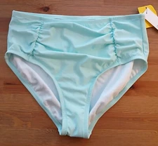 Crown & Ivy Bikini Bottom Large High Waisted Ruched Tummy Control Shaping Cute