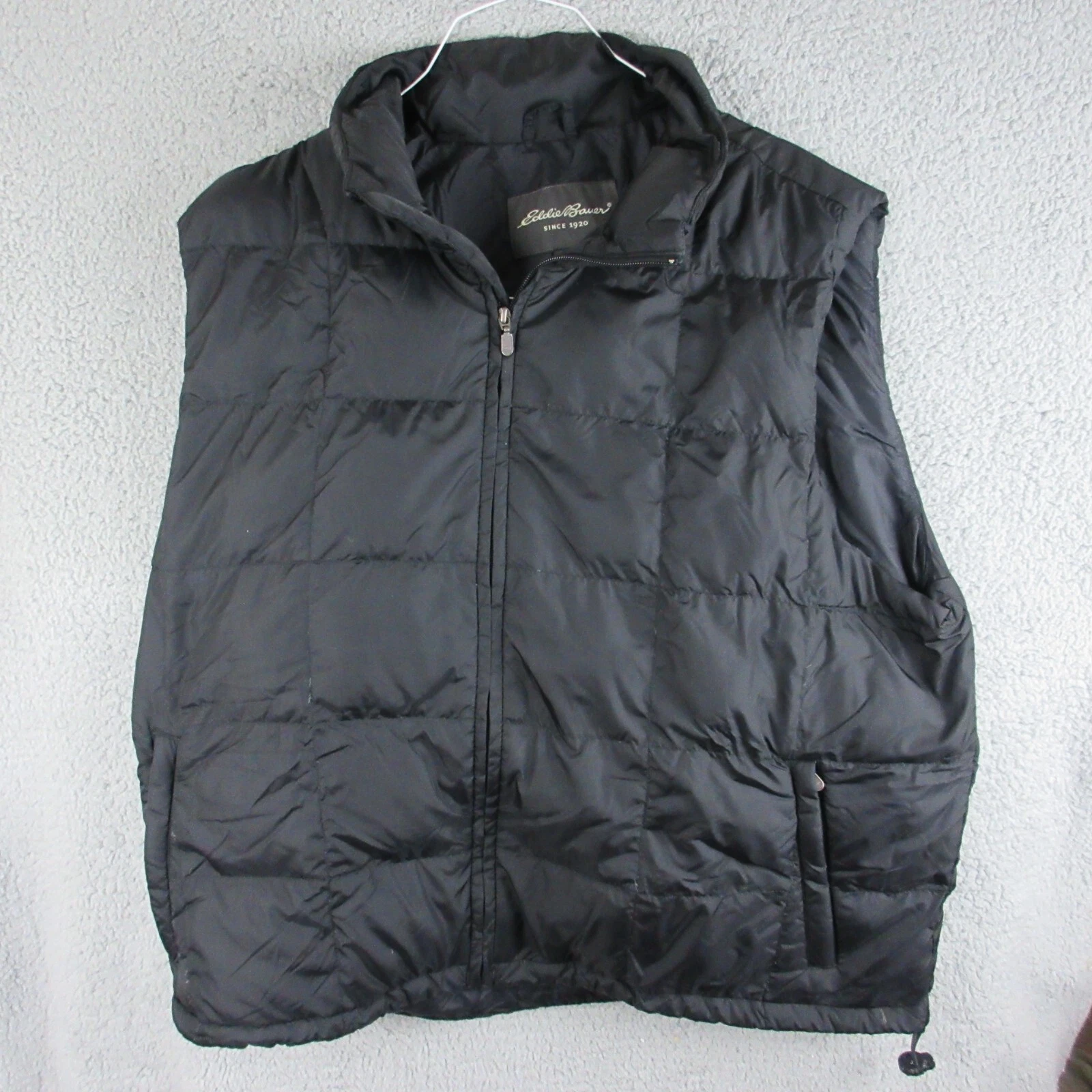 Eddie Bauer Jacket Vest Mens Extra Large Black Goose Down Puffer Outdoors