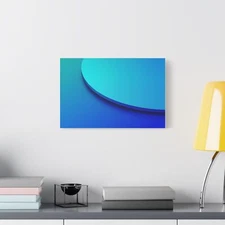 Modern Abstract Canvas Art - Blue Gradient Stretched Canvas, Home Decor, Wall