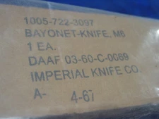 Original USGI Vietnam War Bayonet NOS Sealed Unissued Dated 1967  Imperial