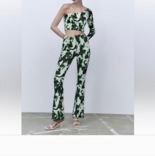 NWT ZARA JACQUARD PANTS Size S