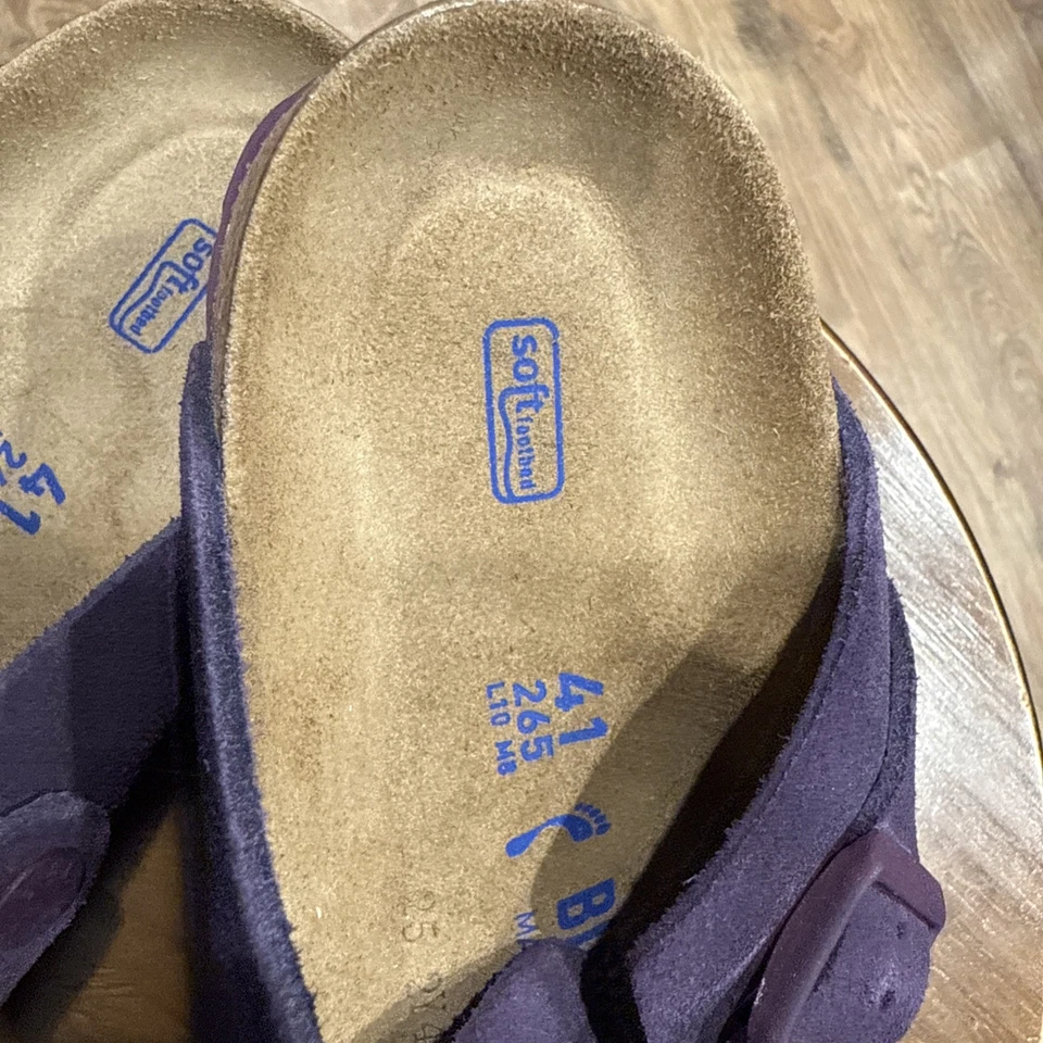 Birkenstock Nuevo con Caja Boston Vino Gamuza Cuero Plantilla Suave Estrecha Seleccionar Talla Foto 2 de 4