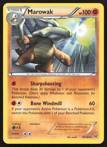 Marowak BREAKthrough 78/162 Rare BKT Pokemon TCG Card LP