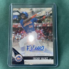 2021 Bowman Platinum Freddy Valdez Ice Pattern Foilboard Prospect Auto #/50 NYM
