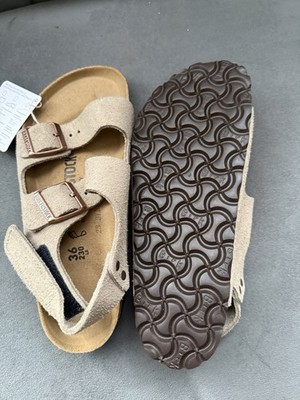 Birkenstock Milano Sandalen Wildleder Beige mit Schnallen/Fersenriemen EU 36