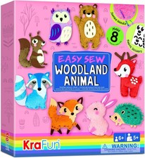 Kids Sewing Kit with Woodland Animal Projects for Beginners including Felt and