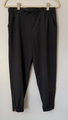ALBION Fit Jetsetters Jogger Zip Ankle Pants Stretch Nylon Gray Petite S PS
