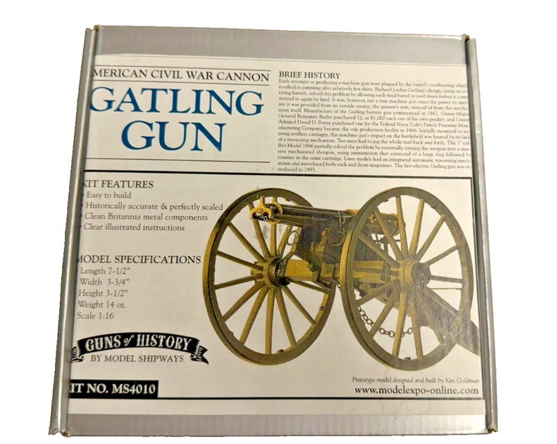 SHIPWAYS AMERICAN CIVIL WAR CANNON " GATLING GUN " WITH PAINT MS4010