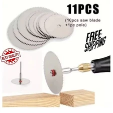 11 Pcs Mini Circular Saw Blade Set Precision Woodworking Cutting Disc with 1 Rod
